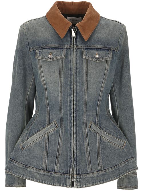 Denim jacket with peplum hem ALEXANDER MCQUEEN | 813538QMACV4315